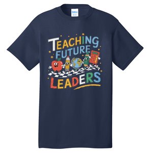 Retro Teaching Future Leaders Teacher 100 Days Of School Tall T-Shirt