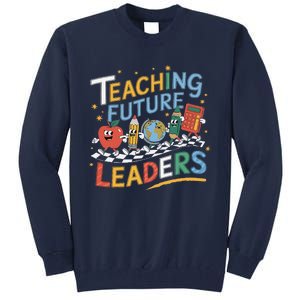 Retro Teaching Future Leaders Teacher 100 Days Of School Tall Sweatshirt