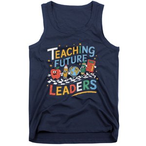 Retro Teaching Future Leaders Teacher 100 Days Of School Tank Top