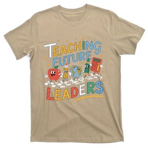 Retro Teaching Future Leaders Teacher 100 Days Of School T-Shirt