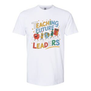 Retro Teaching Future Leaders Teacher 100 Days Of School Softstyle CVC T-Shirt