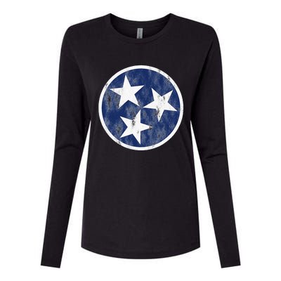 Retro Tennessee Flag Star Logo Volunr State Nashville TN Womens Cotton Relaxed Long Sleeve T-Shirt