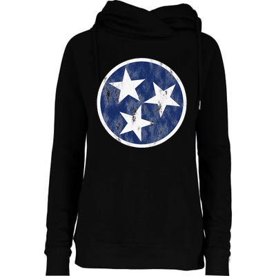 Retro Tennessee Flag Star Logo Volunr State Nashville TN Womens Funnel Neck Pullover Hood