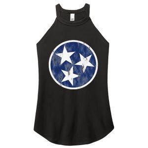 Retro Tennessee Flag Star Logo Volunr State Nashville TN Women's Perfect Tri Rocker Tank