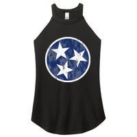 Retro Tennessee Flag Star Logo Volunr State Nashville TN Women's Perfect Tri Rocker Tank