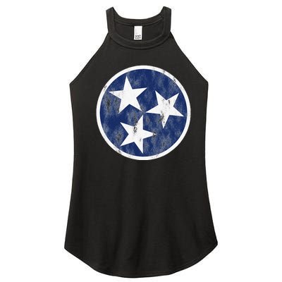 Retro Tennessee Flag Star Logo Volunr State Nashville TN Women's Perfect Tri Rocker Tank