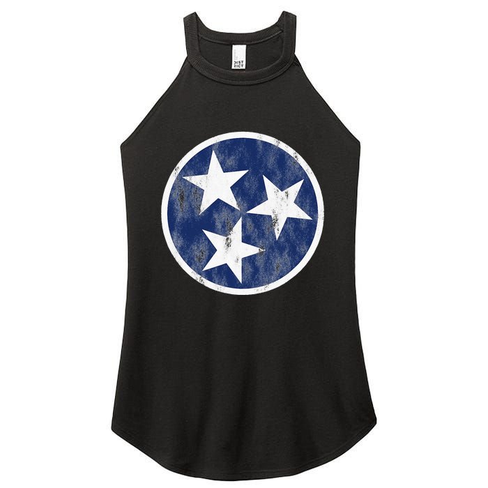 Retro Tennessee Flag Star Logo Volunr State Nashville TN Women's Perfect Tri Rocker Tank