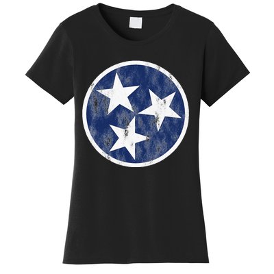 Retro Tennessee Flag Star Logo Volunr State Nashville TN Women's T-Shirt