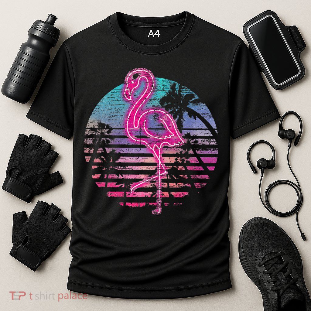 Retro Tropic Flamingo Performance Shirt