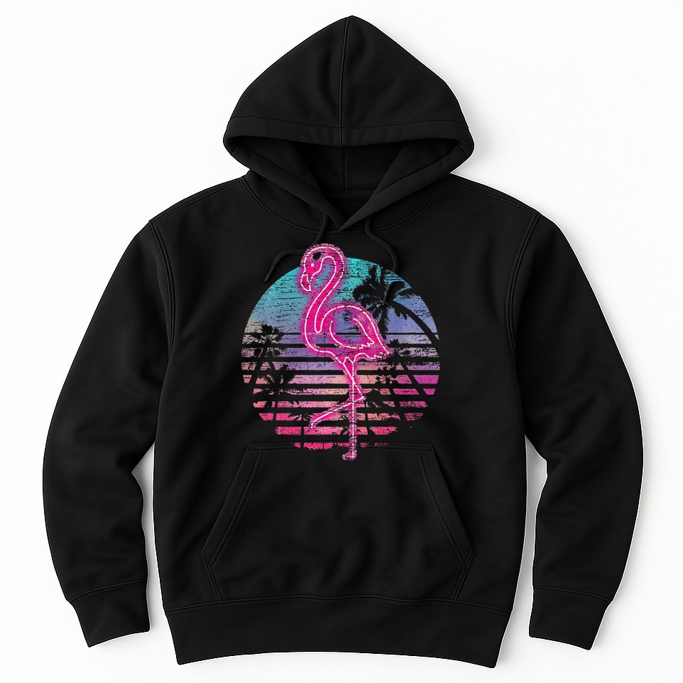Retro Tropic Flamingo Hoodie