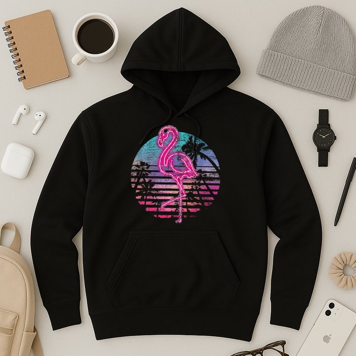 Retro Tropic Flamingo Hoodie