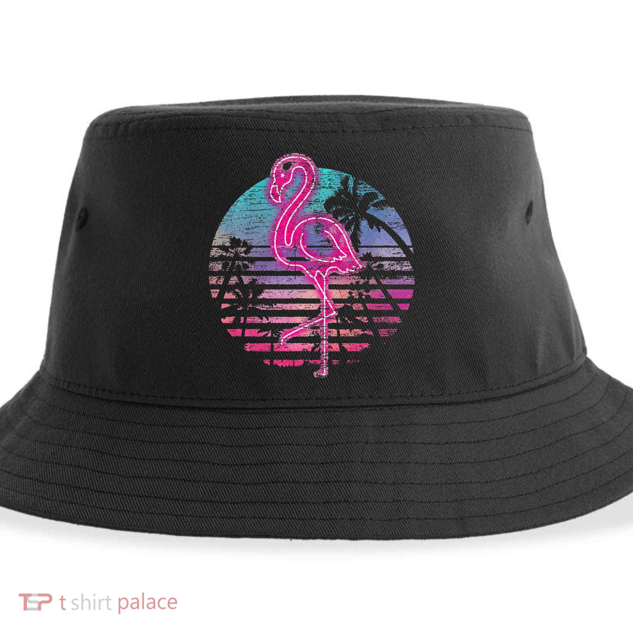 Retro Tropic Flamingo Sustainable Bucket Hat