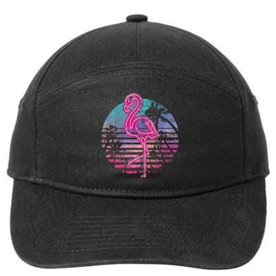 Retro Tropic Flamingo 7-Panel Snapback Hat