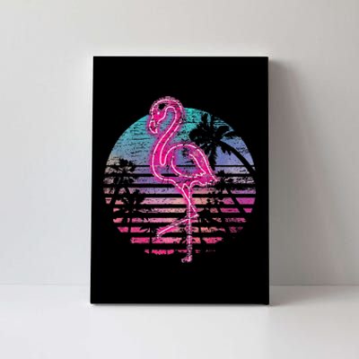 Retro Tropic Flamingo Canvas