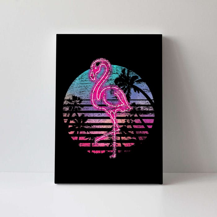 Retro Tropic Flamingo Canvas