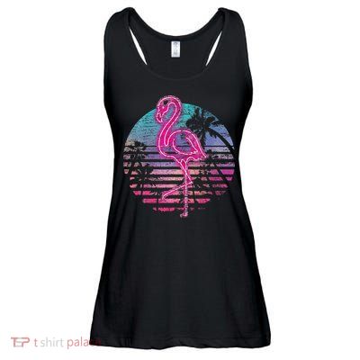 Retro Tropic Flamingo Ladies Essential Flowy Tank