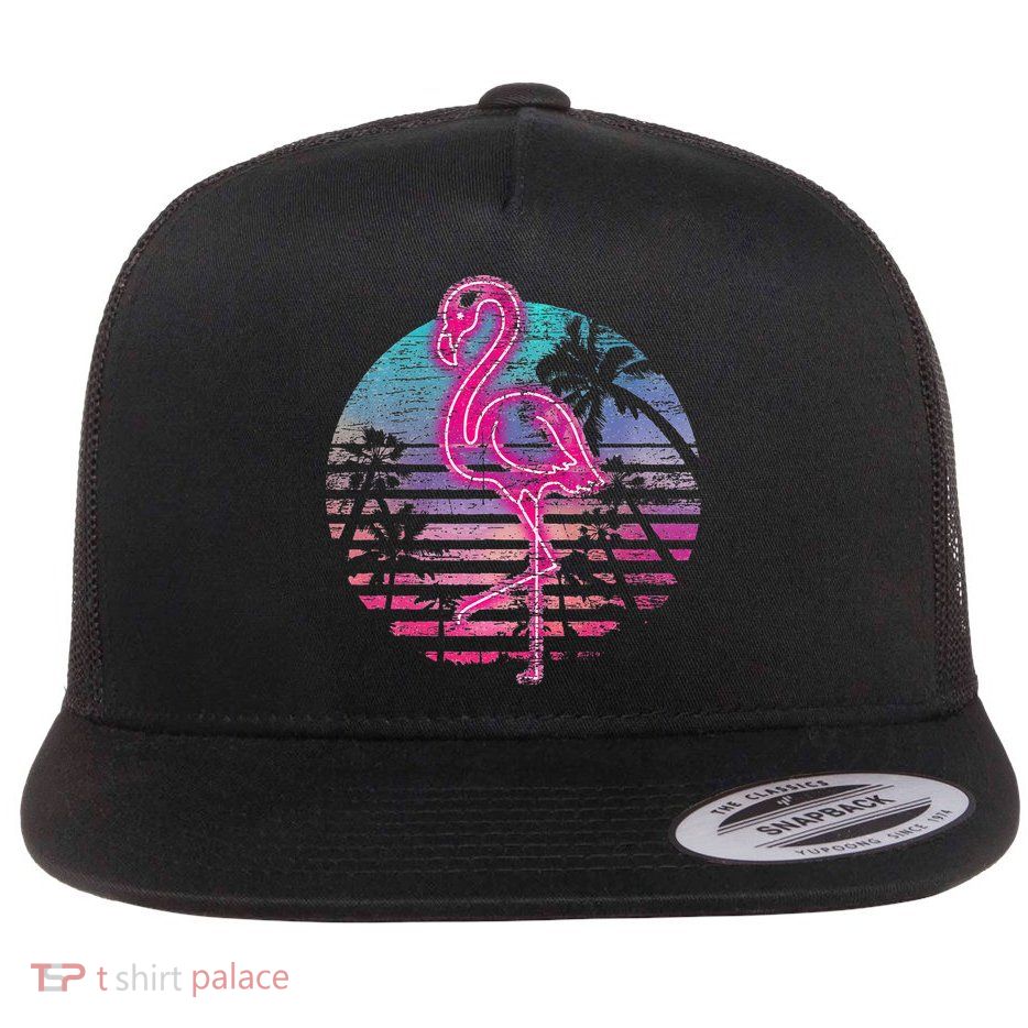 Retro Tropic Flamingo Flatbill Hat