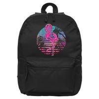 Retro Tropic Flamingo 16 in Basic Backpack