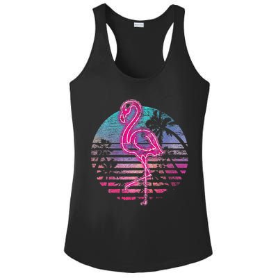 Retro Tropic Flamingo Ladies PosiCharge Competitor Racerback Tank