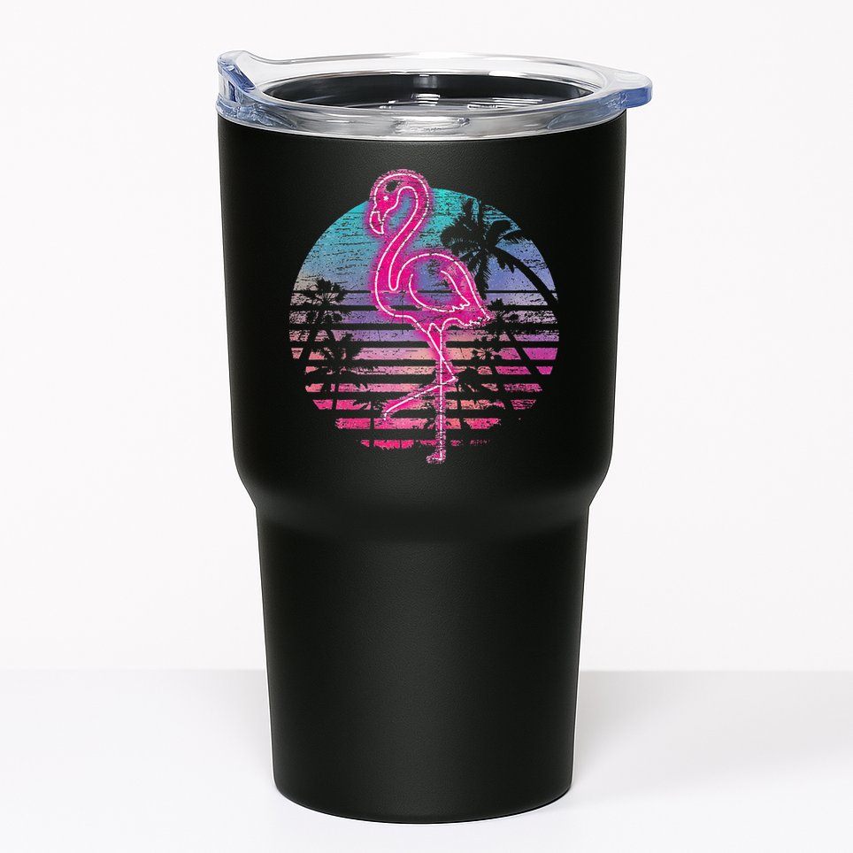 Retro Tropic Flamingo Tumbler