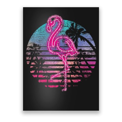 Retro Tropic Flamingo Poster