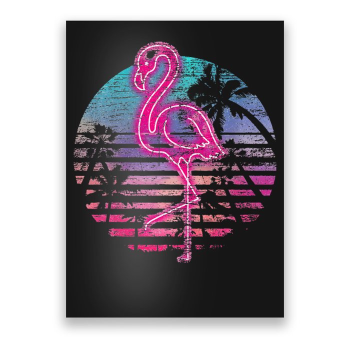 Retro Tropic Flamingo Poster