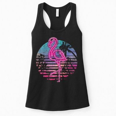 Retro Tropic Flamingo Womens Tank Top