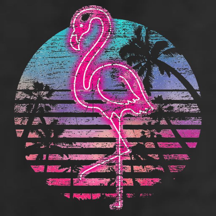 Retro Tropic Flamingo Golf Towel
