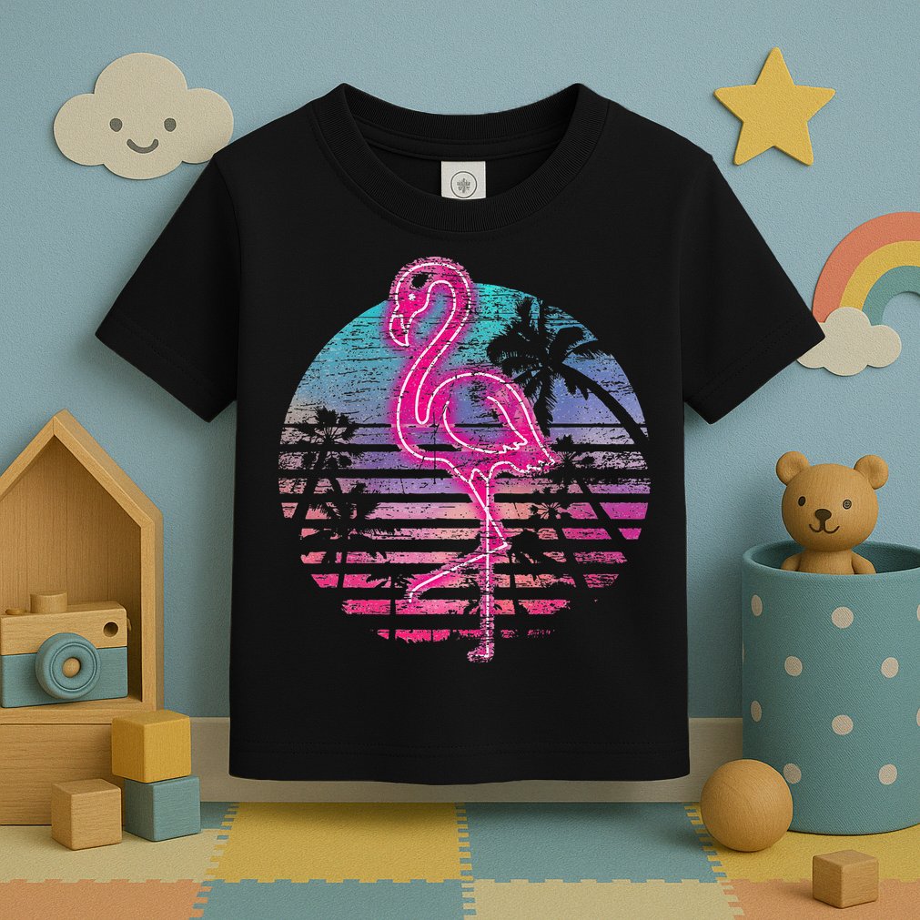 Retro Tropic Flamingo Toddler T-Shirt