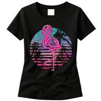 Retro Tropic Flamingo Womens T-Shirt