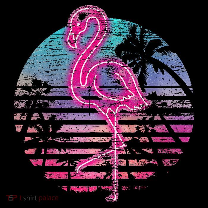 Retro Tropic Flamingo Kids T-Shirt
