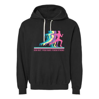 Running Track & Field Runner Motivational Training Garment-Dyed Fleece Hoodie