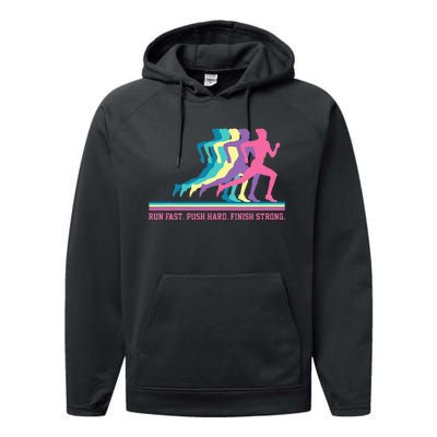 Running Track & Field Runner Motivational Training Performance Fleece Hoodie