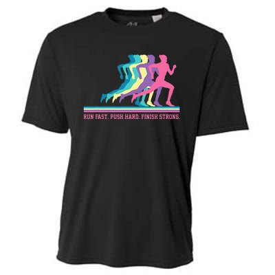 Running Track & Field Runner Motivational Training Cooling Performance Crew T-Shirt