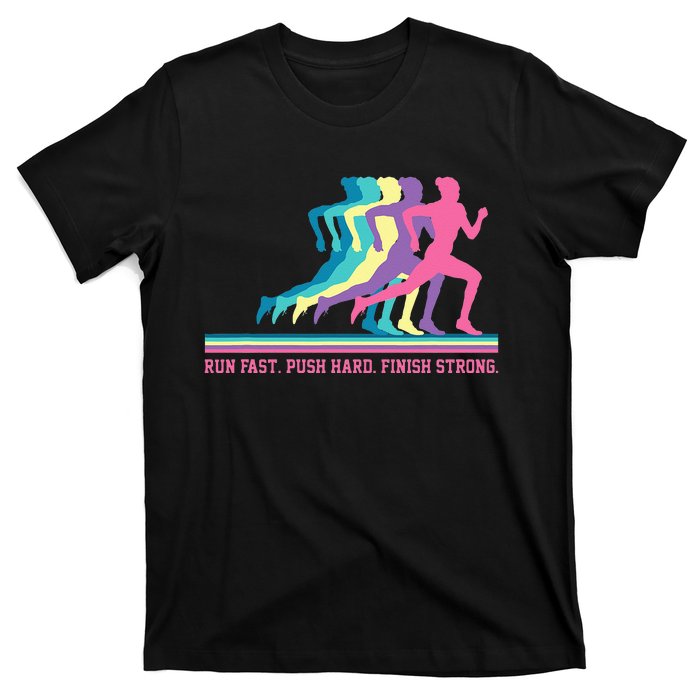 Running Track & Field Runner Motivational Training T-Shirt