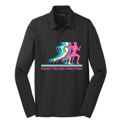 Running Track & Field Runner Motivational Training Silk Touch Performance Long Sleeve Polo