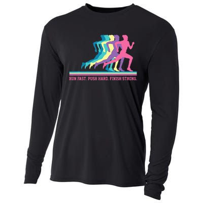 Running Track & Field Runner Motivational Training Cooling Performance Long Sleeve Crew