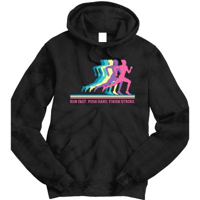 Running Track & Field Runner Motivational Training Tie Dye Hoodie