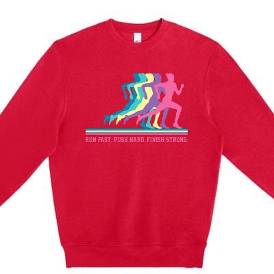 Running Track & Field Runner Motivational Training Premium Crewneck Sweatshirt