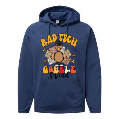 Rad Tech Gobble Squad Happy Thanksgiving Cute Gift Performance Fleece Hoodie