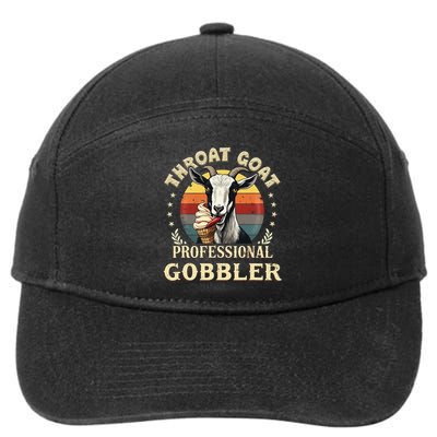 Retro Throat Goat Inappropriate Adult Humor Funny Gag Memes 7-Panel Snapback Hat