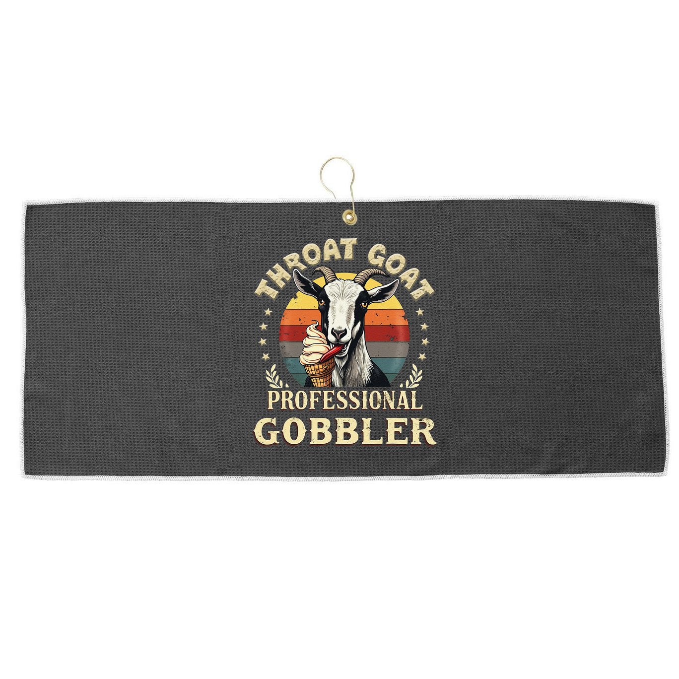 Retro Throat Goat Inappropriate Adult Humor Funny Gag Memes Large Microfiber Waffle Golf Towel