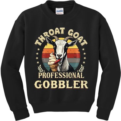 Retro Throat Goat Inappropriate Adult Humor Funny Gag Memes Kids Sweatshirt