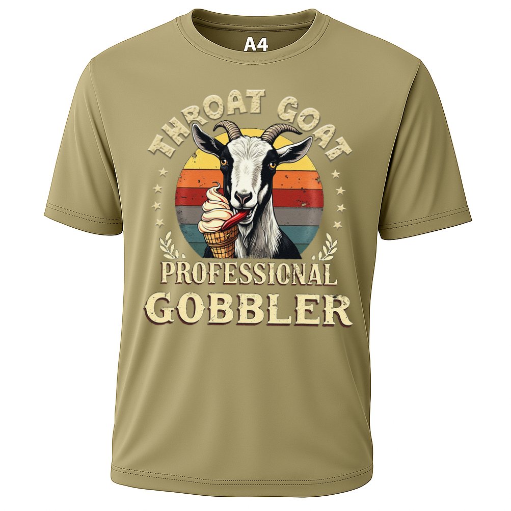 Retro Throat Goat Inappropriate Adult Humor Funny Gag Memes Cooling Performance Crew T-Shirt