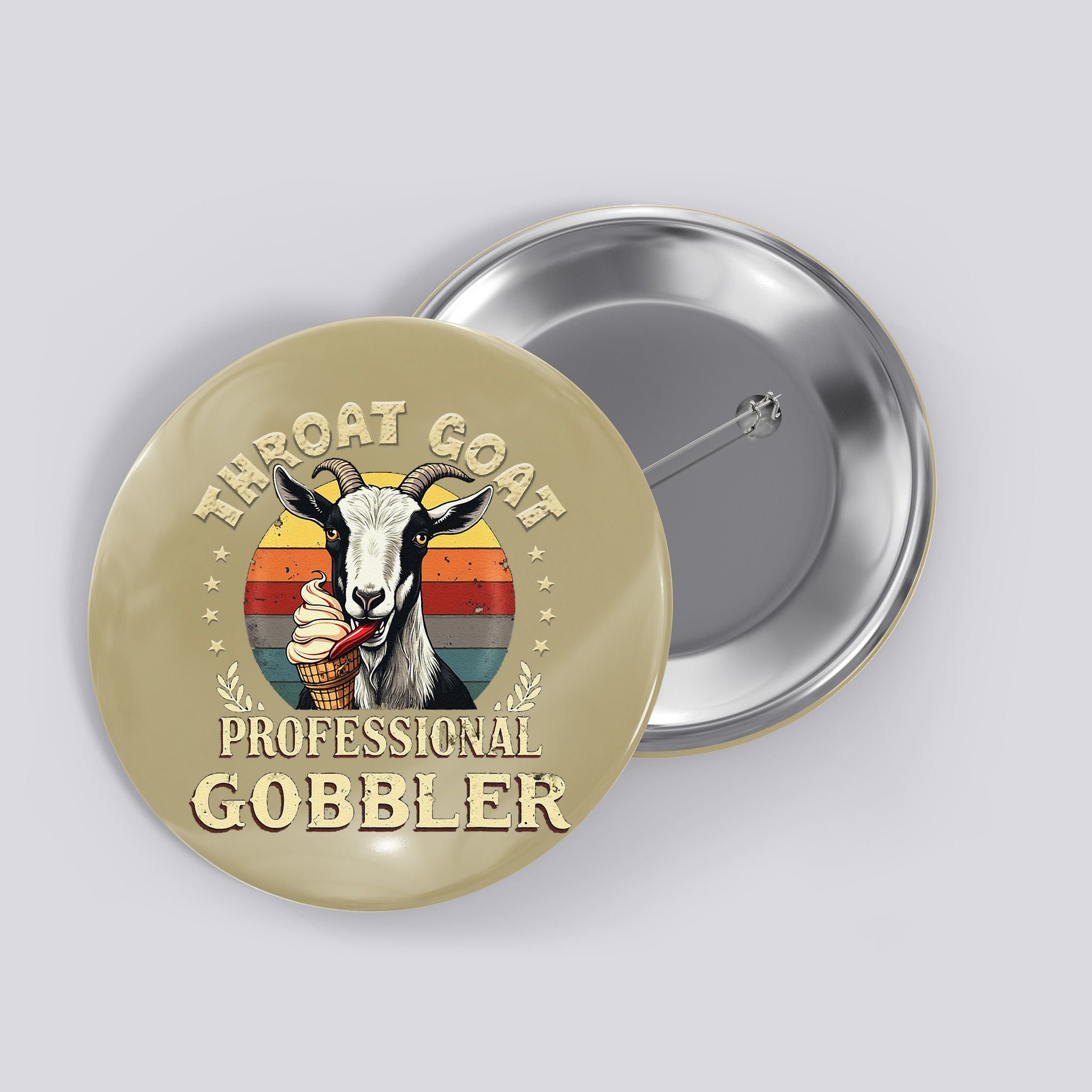 Retro Throat Goat Inappropriate Adult Humor Funny Gag Memes Button