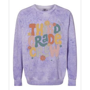 Retro Third Grade Crew 3rd Grade Teacher First Day Of School Teacher Colorblast Crewneck Sweatshirt