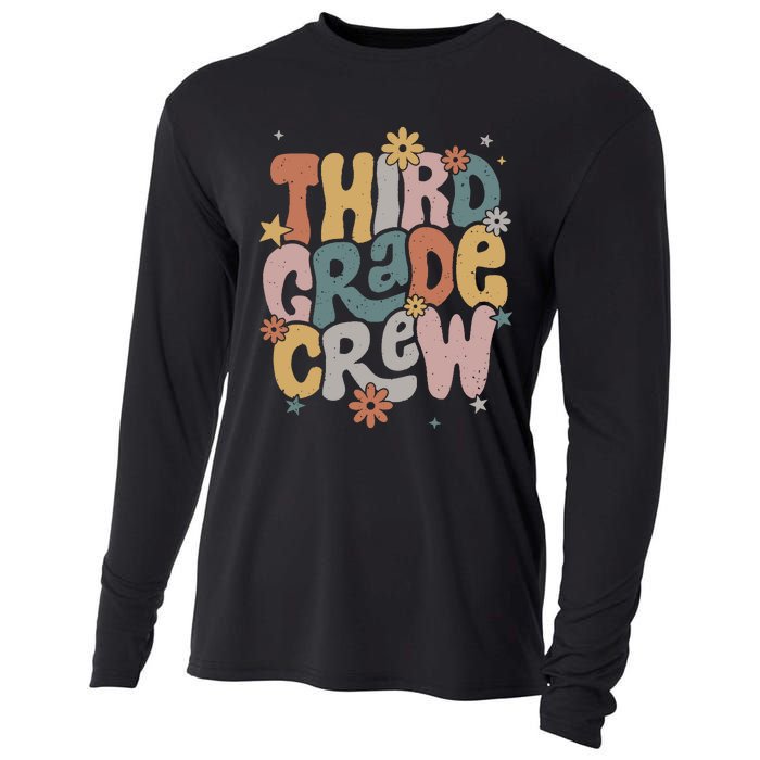 Retro Third Grade Crew 3rd Grade Teacher First Day Of School Teacher Cooling Performance Long Sleeve Crew