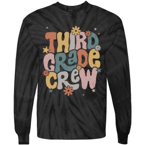 Retro Third Grade Crew 3rd Grade Teacher First Day Of School Teacher Tie-Dye Long Sleeve Shirt