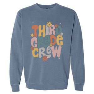 Retro Third Grade Crew 3rd Grade Teacher First Day Of School Teacher Garment-Dyed Sweatshirt