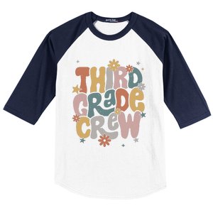 Retro Third Grade Crew 3rd Grade Teacher First Day Of School Teacher Baseball Sleeve Shirt